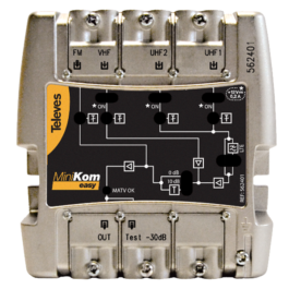 CENTRAL AMP. MINIKOM 4 ENTRADAS FM-VHF-UHF-UHF TELEVES