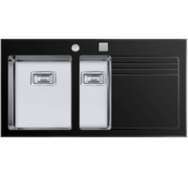 LAVA LOUÇA ESCOVADO ESQUERDO RODI – GLASS 100 PRETO